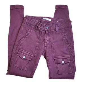 Joie Burgundy So Real Cargo Skinny Jeans